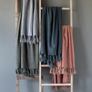 Washed Linen Throw, Grey EXN00429 Park Hill