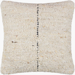 Surya Divided 18"L X 18"W Modern Accent Pillow - Soft Wool & Cotton Blend With Unique Textured Design Ivory Wool,Cotton,Cotton Div001-2222