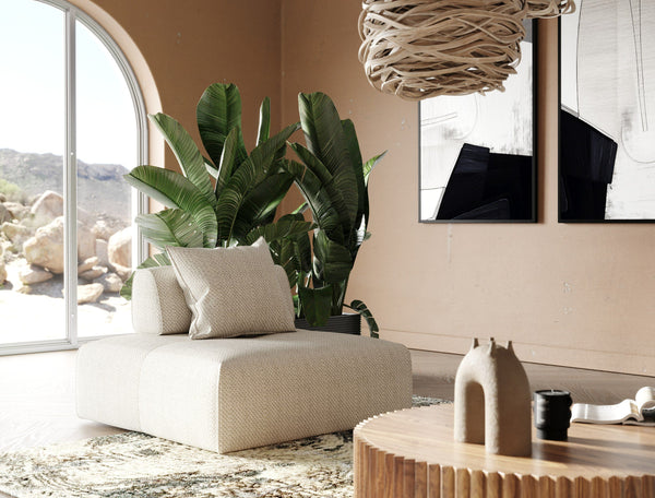 VIG Furniture Divani Casa Mondo - Modern Modular Beige Fabric Armless Seat VGOD-ZW-22033-BGE