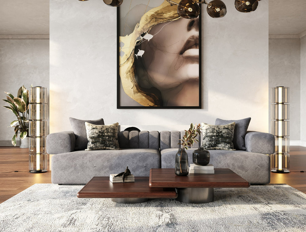 Vig Furniture Modrest Valley - Elegant Walnut & Titanium Coffee Table Set For Modern Living Room Sophistication Walnut  Vgip-st798ab