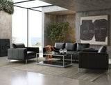 VIG Furniture Divani Casa Schmidt - Modern Black Leather Sofa + 2 Chairs VGKK-KF.7020-SET-BLK