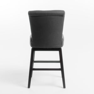 English Elm Swivel Counter Stool with Fabric Seat and Solid Birch Legs for Kitchen Entertaining 57178.00F