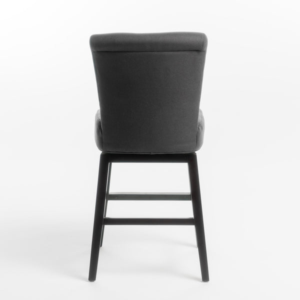 English Elm Swivel Counter Stool with Fabric Seat and Solid Birch Legs for Kitchen Entertaining 57178.00F