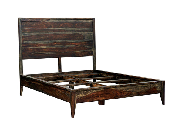 Porter Designs Porter Fall River King Bed – Luxurious Solid Sheesham Wood In Elegant Gray Finish For Timeless Style Gray Wood 04-117-17-4482-kit