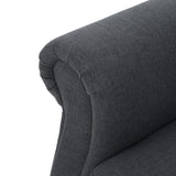 Christopher Knight Home® - Noble House - Merritt Contemporary Fabric Tufted Chair, Dark Gray and Dark Brown