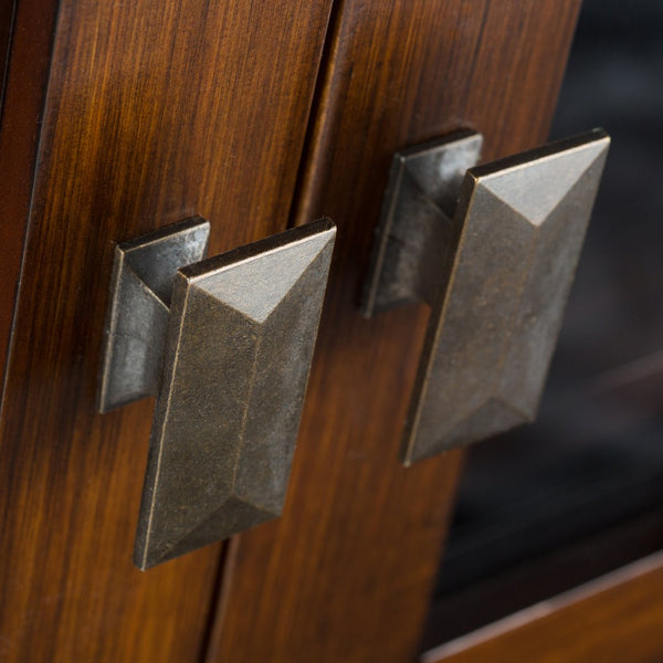English Elm Artisan Low Storage Cabinet - Handcrafted Solid Wood In Russet Brown - Versatile & Elegant Design B136P159469
