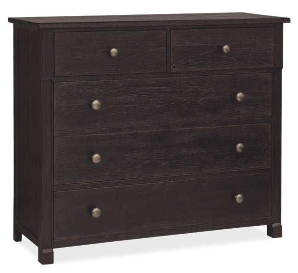 Hooker Furniture Driftwood Buckboard Five-Drawer Chest With Cedar Lined Bottom, Self-Closing Drawers & Knobs Blacks 6820-90011-99