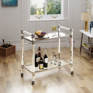 Christopher Knight Home® - Noble House - Mirren Modern Glass Bar Trolley