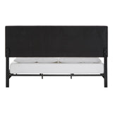 Homelegance By Top-Line Terrell Black Finish Frame with Velvet Fabric Platform Bed Grey Velvet