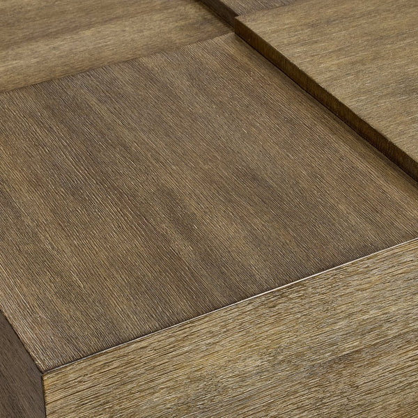 Bernhardt Bernhardt Weiss Oak Cocktail Table with Wire-brushed Finish and Sculptural Cube Design 570010