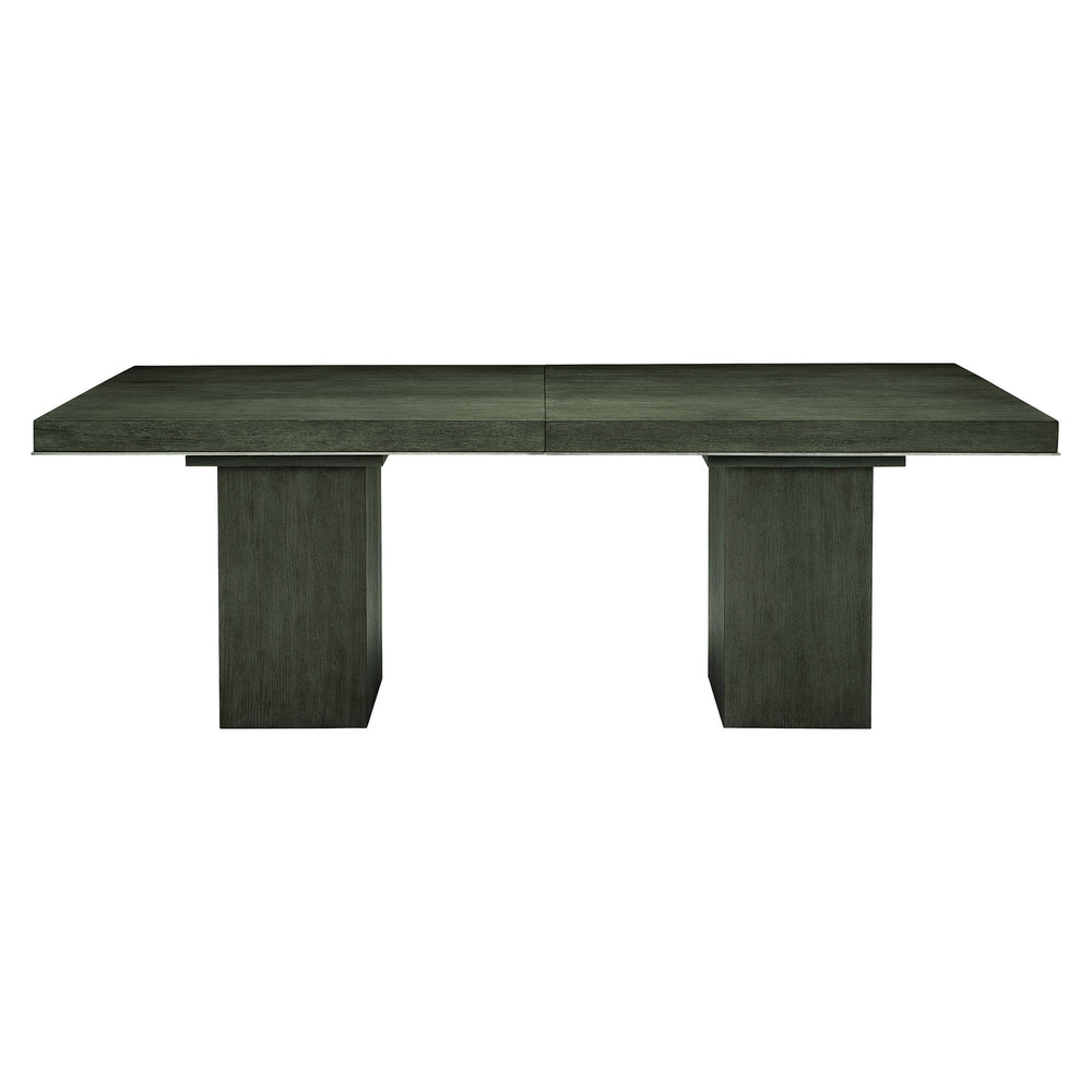 Bernhardt Bernhardt Linea Dining Table Cerused Charcoal Oak Veneer W/ Cast-Aluminum Trim & 20" Leaf Extension K1097
