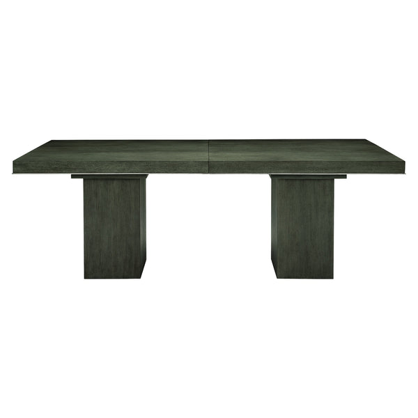 Bernhardt Bernhardt Linea Dining Table Cerused Charcoal Oak Veneer W/ Cast-Aluminum Trim & 20" Leaf Extension K1097