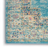 Nourison Passion PSN03 Machine Made Power-loomed Ornamental Border Indoor Only Bohemian Vintage Rug Light Blue, Light Blue 100% Polypropylene 99446477484