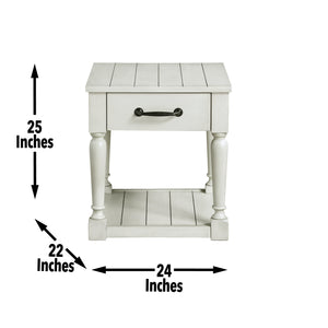 English Elm Steve Silver - Hemingway - End Table - White