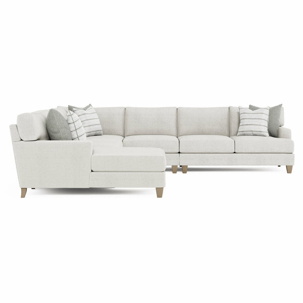 Bernhardt Bernhardt Mila 6-Piece Sectional With Left Chaise, Deep Plush Natural Fabric, Tapered Legs, Made-To-Order K1972