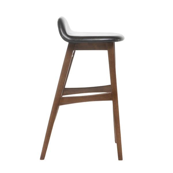 English Elm Christopher Knight Home® - BAR STOOL Stylish Fabric Seat with Small Backrest and Wood Finish, Supportive Comfort for Home Bar Dark Brown 58919.00DBN