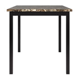 Homelegance By Top-Line Villard Faux Marble Black Metal Dining Table Black Marble