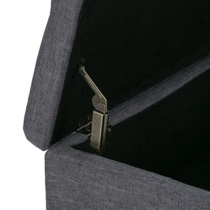 English Elm Dover Square Coffee Table Storage Ottoman - Stylish Slate Grey With Hidden Compartment & Seating B136P159053