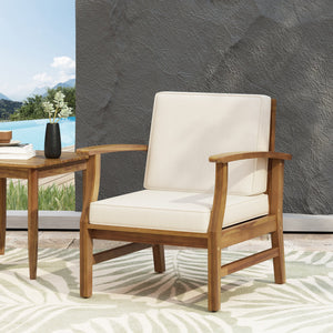 English Elm Perla Solid Acacia Outdoor Club Chair Slatted Hardwood Frame Resort Patio Seat 61442.00CRM
