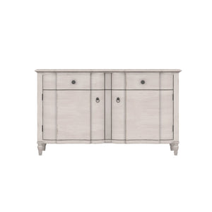 A.R.T. Furniture Alcove Buffet: Elegant Belgian Ivory Storage Solution With Adjustable Shelves & Felt-lined Drawers White Acacia Solids,Maple Veneers 321247-2817