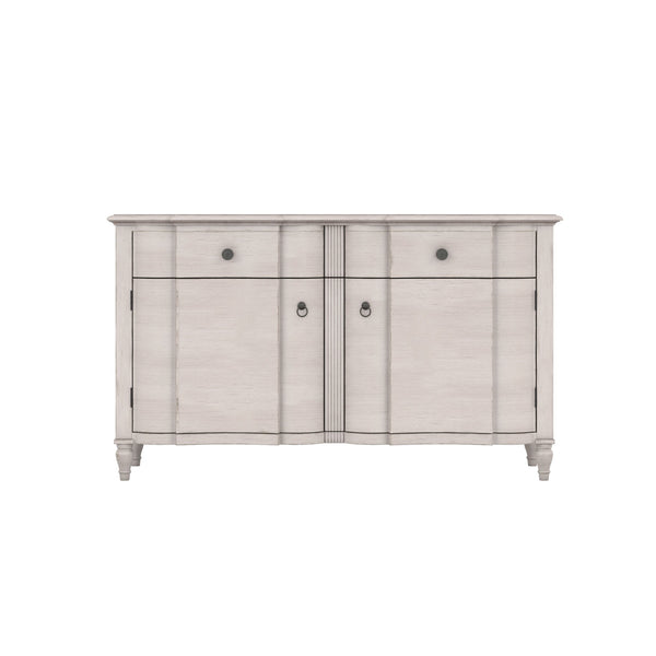 A.R.T. Furniture Alcove Buffet: Elegant Belgian Ivory Storage Solution With Adjustable Shelves & Felt-lined Drawers White Acacia Solids,Maple Veneers 321247-2817