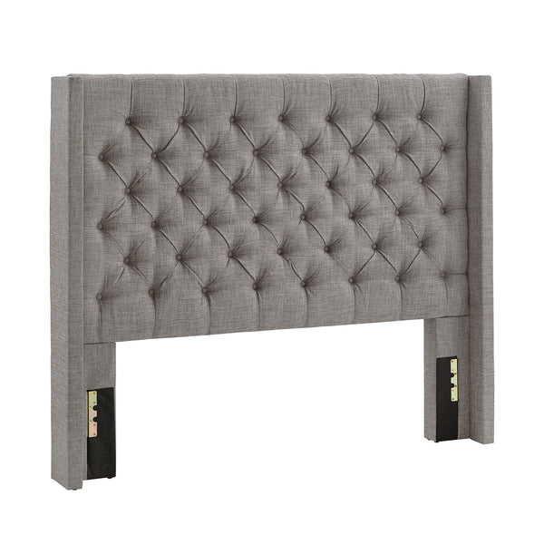 Homelegance By Top-Line Thorin Wingback Button Tufted Bed Grey Linen