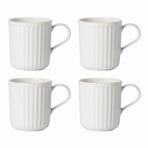 Lenox French Perle Scallop 4-Piece Mug Set White, WHITE STONEWARE 893549