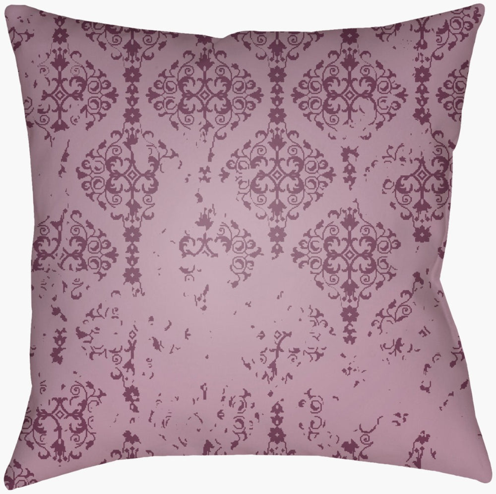 Livabliss Moody Damask Woven Square Pillow Rustic Old World Texture for Warm Inviting Rooms Mauve, Dark Plu 20"L x 20"W DK008-2020
