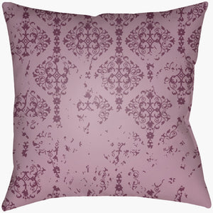 Livabliss Moody Damask Woven Square Pillow Rustic Old World Texture for Warm Inviting Rooms Mauve, Dark Plu 18"L x 18"W DK008-1818