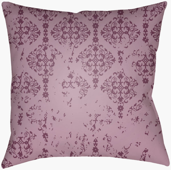 Livabliss Moody Damask Woven Square Pillow Rustic Old World Texture for Warm Inviting Rooms Mauve, Dark Plu 18"L x 18"W DK008-1818