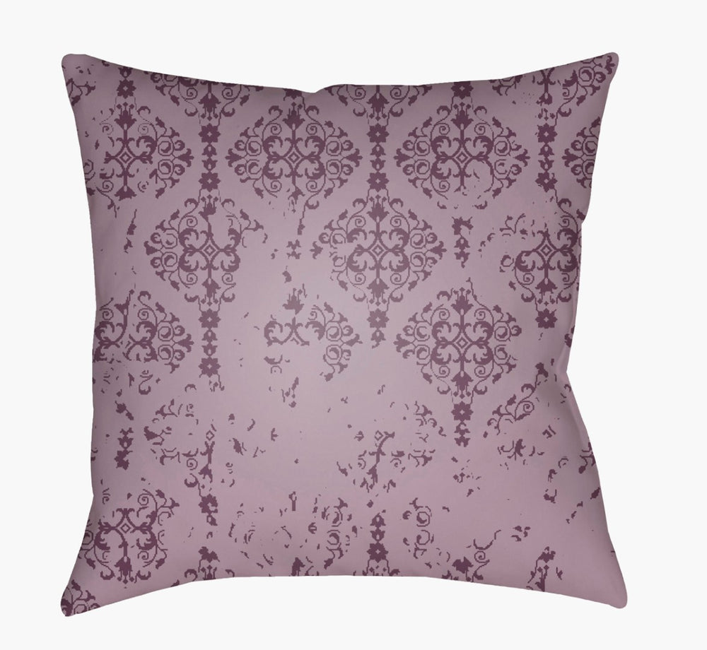 Livabliss Moody Damask Woven Square Pillow Rustic Old World Texture for Warm Inviting Rooms Mauve, Dark Plu 20"L x 20"W DK008-2020