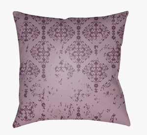 Livabliss Moody Damask Woven Square Pillow Rustic Old World Texture for Warm Inviting Rooms Mauve, Dark Plu 20"L x 20"W DK008-2020