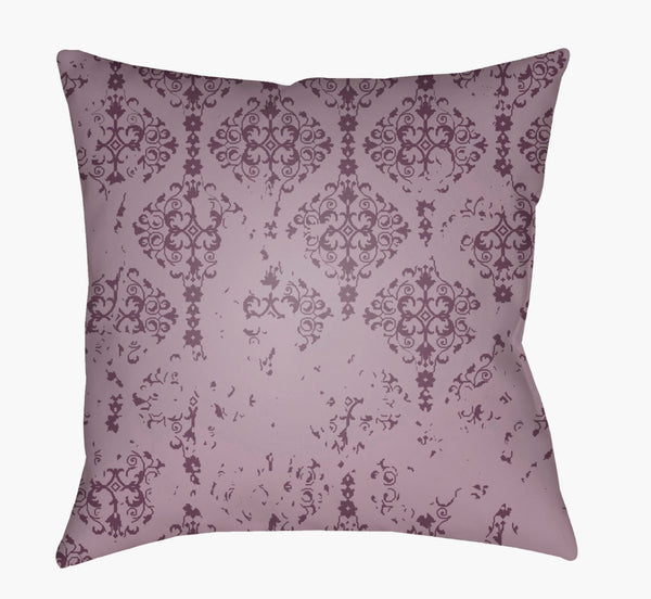 Livabliss Moody Damask Woven Square Pillow Rustic Old World Texture for Warm Inviting Rooms Mauve, Dark Plu 20"L x 20"W DK008-2020