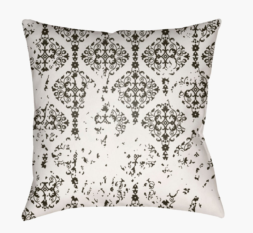 Livabliss Moody Woven Damask Square Accent Pillow Old World Farmhouse Decor Polyester Fill DK012-2020