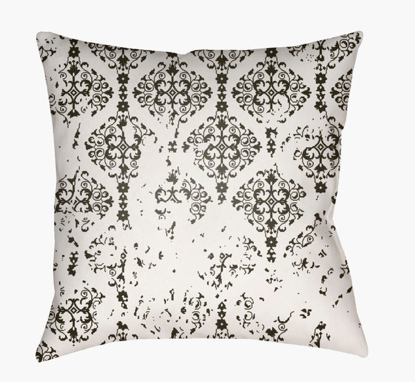 Livabliss Moody Woven Damask Square Accent Pillow Old World Farmhouse Decor Polyester Fill DK012-2020