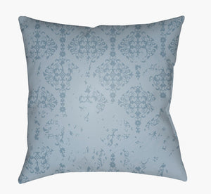 Livabliss Moody Damask Woven Accent Pillow Old World Texture for Farmhouse Transitional Decor Sky Blue, Ice B 20"L x 20"W DK014-2020