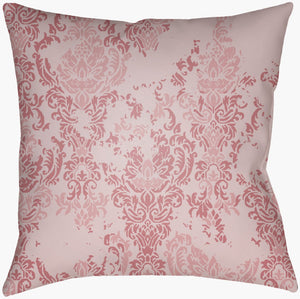 Livabliss Moody Damask Jacquard Woven Accent Pillow Rustic Farmhouse Sofa Decor Square Mauve, Lilac 18"L x 18"W DK017-1818