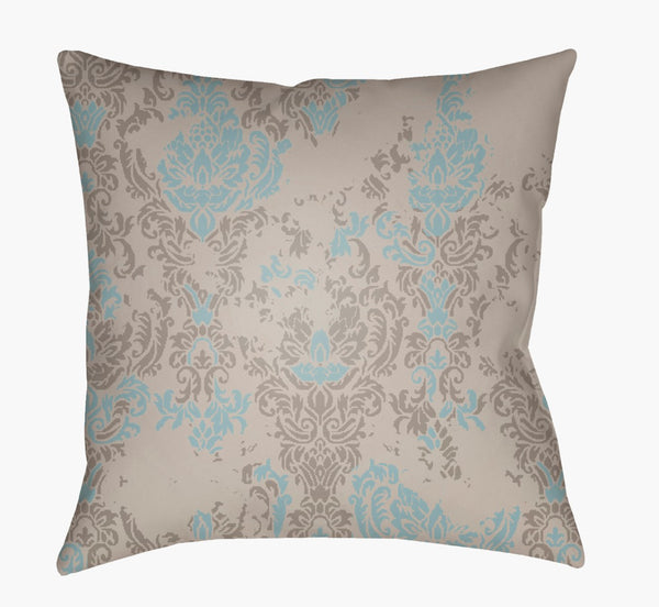Livabliss Moody Damask Woven Polyester Accent Pillow Farmhouse Rustic Square Throw Decor Aqua, Dusty Sag 20"L x 20"W DK018-2020