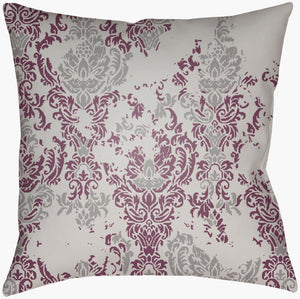 Livabliss Moody Damask Woven Polyester Accent Pillow Rustic Farmhouse Sofa Bedroom Decor Gray, Light Gra 18"L x 18"W DK019-1818
