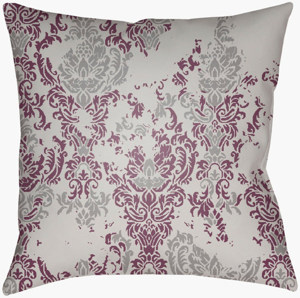Livabliss Moody Damask Woven Polyester Accent Pillow Rustic Farmhouse Sofa Bedroom Decor Gray, Light Gra 18"L x 18"W DK019-1818
