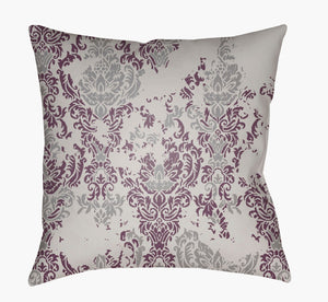 Livabliss Moody Damask Woven Polyester Accent Pillow Rustic Farmhouse Sofa Bedroom Decor Gray, Light Gra 20"L x 20"W DK019-2020