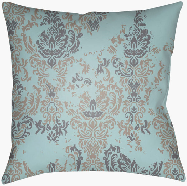 Livabliss Moody Damask Woven Polyester Accent Pillow Farmhouse Texture for Sofas and Bedding Charcoal, Seafo 18"L x 18"W DK020-1818