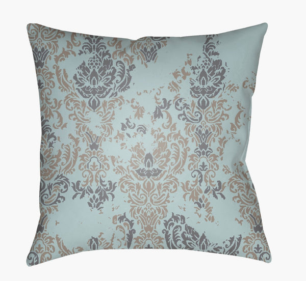 Livabliss Moody Damask Woven Polyester Accent Pillow Farmhouse Texture for Sofas and Bedding Charcoal, Seafo 20"L x 20"W DK020-2020