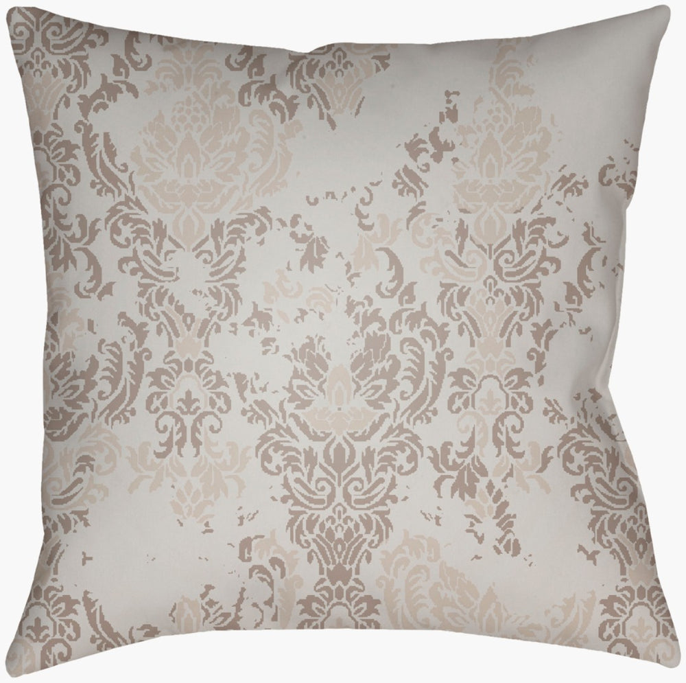 Livabliss Moody Damask Woven Polyester Accent Pillow Rustic Farmhouse Texture for Living Rooms Light Gray, Dus 20"L x 20"W DK026-2020