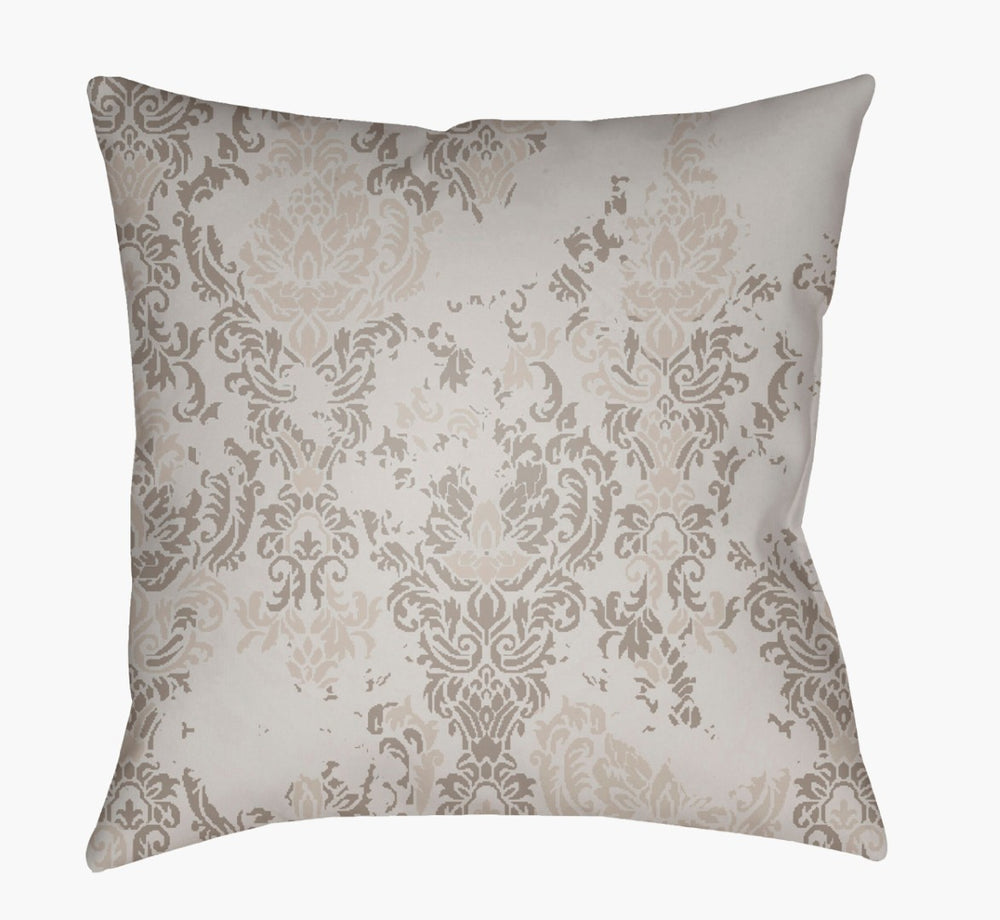 Livabliss Moody Damask Woven Polyester Accent Pillow Rustic Farmhouse Texture for Living Rooms Light Gray, Dus 20"L x 20"W DK026-2020