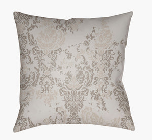 Livabliss Moody Damask Woven Polyester Accent Pillow Rustic Farmhouse Texture for Living Rooms Light Gray, Dus 20"L x 20"W DK026-2020