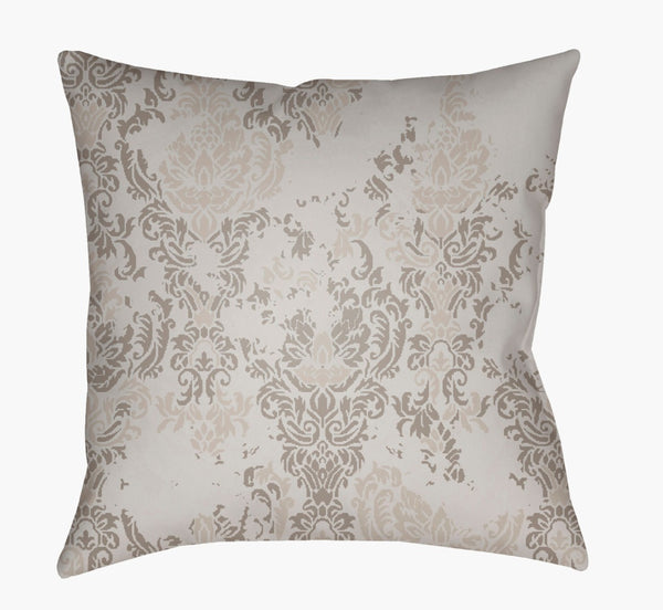 Livabliss Moody Damask Woven Polyester Accent Pillow Rustic Farmhouse Texture for Living Rooms Light Gray, Dus 20"L x 20"W DK026-2020
