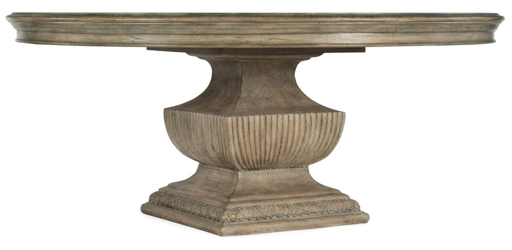 Hooker Furniture Castella 60" Round Dining Table With Urn Pedestal, Distressed Antique Slate Finish, Seats 6 5878-75203-80