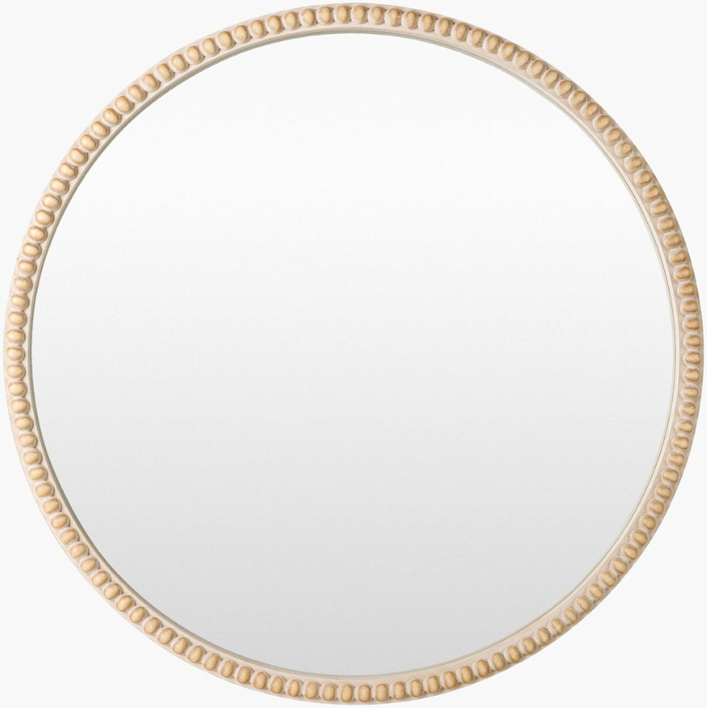 Livabliss Dwarka Round Accent Mirror Ornate Geometric Frame Transitional Wall Decor Focal Point DKA001-3333