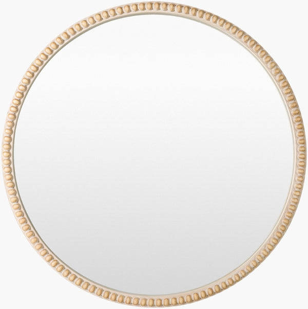 Livabliss Dwarka Round Accent Mirror Ornate Geometric Frame Transitional Wall Decor Focal Point DKA001-3333